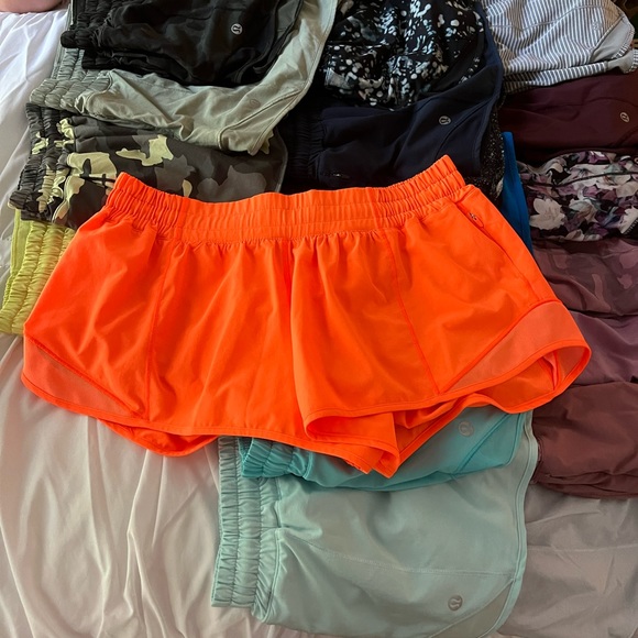 lululemon athletica Shorts Neon Orange Lulu Shorts Poshmark